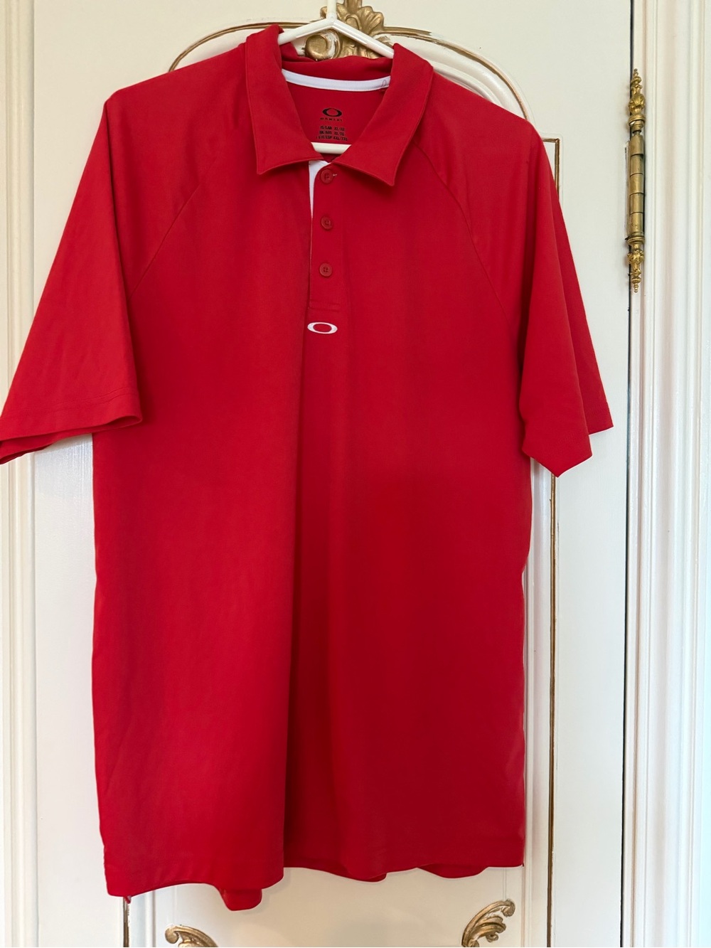 Oakley Men’s Red Polo with Center Logo